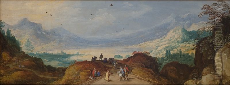 Mountain Landscape with a Lake Oil Painting by Joos de Momper the Younger