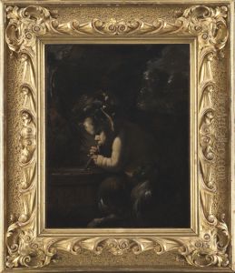 Lille satyr der drikker fra en tonde