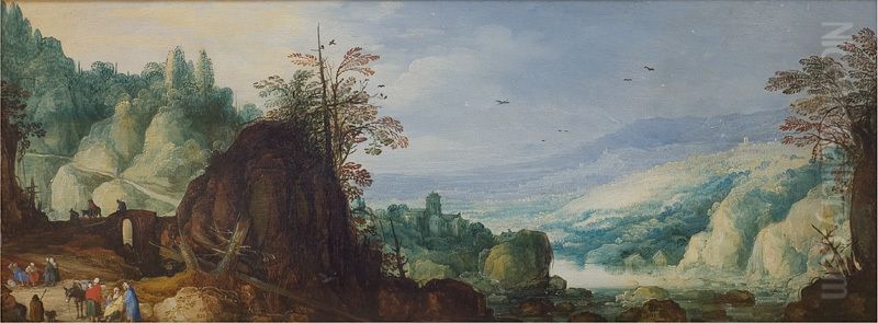 Mountain Landscape with a River Oil Painting by Joos de Momper the Younger