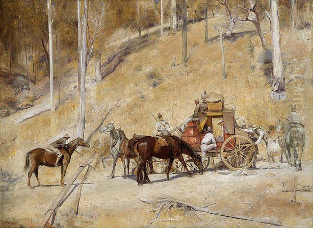 Bailed Up Oil Painting by Tom Roberts