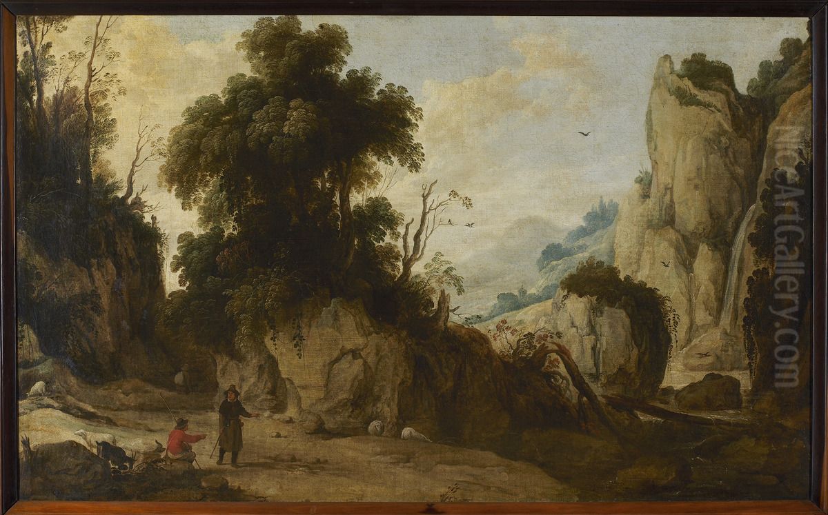 Landschap met rotspartijen Oil Painting by Jan Wildens