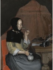 A Young Woman Drinking