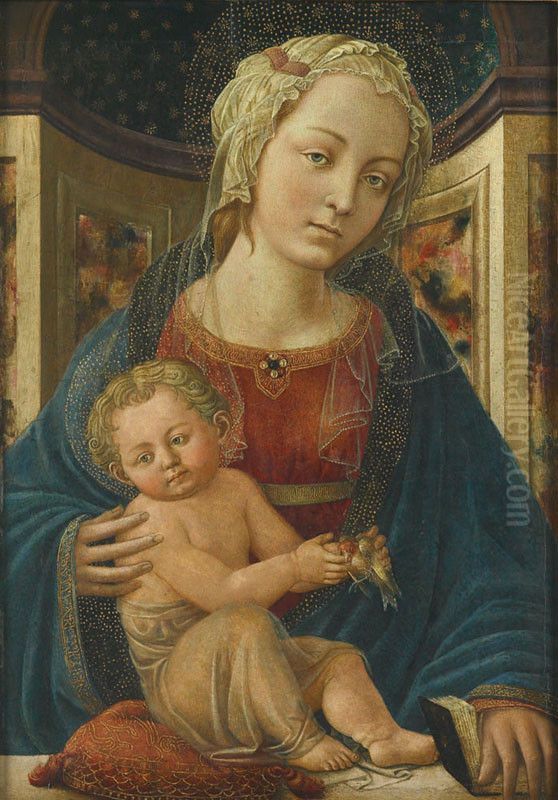 Madonna and Child. Oil Painting by Zanobi Machiavelli
