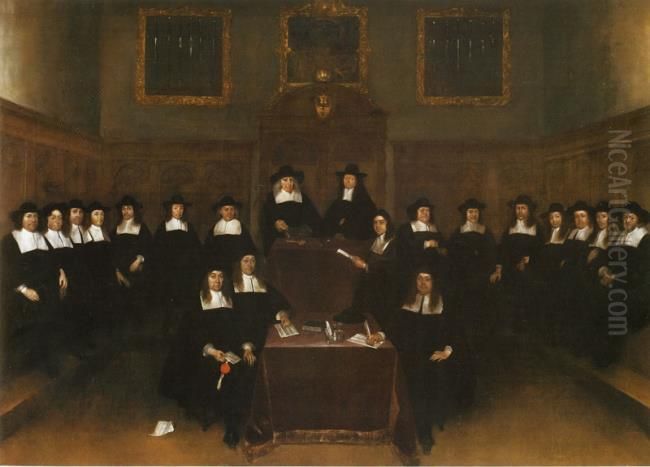 Portrait of the Magistrates of Deventer Oil Painting by Gerard Ter Borch