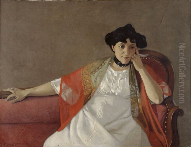 Portrait of Gabrielle Vallotton Oil Painting by Felix Vallotton