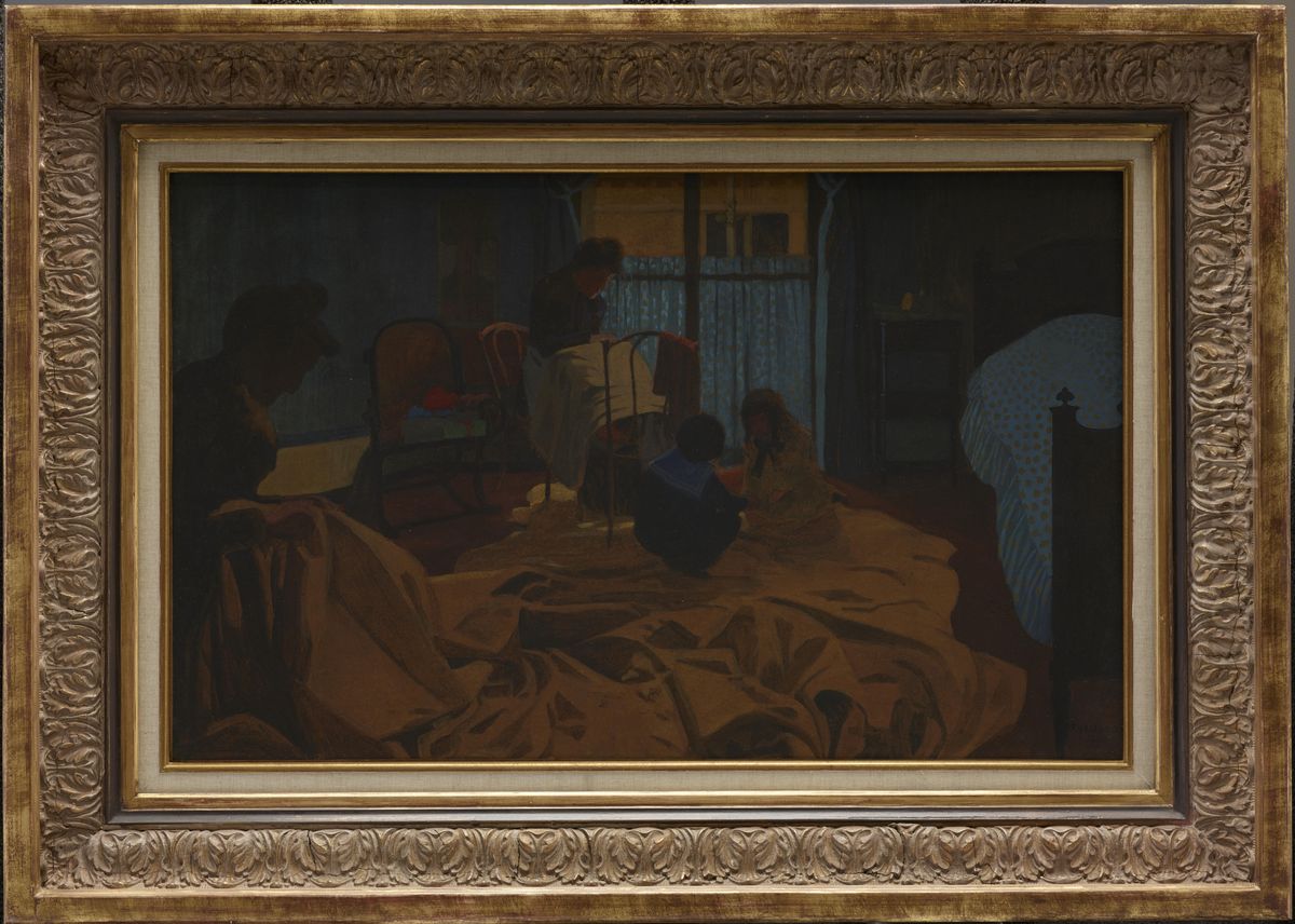 The Laundress, Blue Room Oil Painting by Felix Vallotton