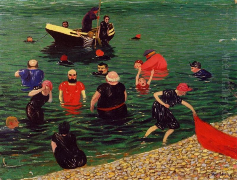 Bathing Oil Painting by Felix Vallotton