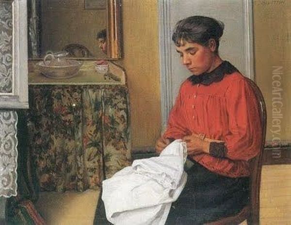 La Couturiere Oil Painting by Felix Vallotton