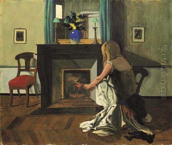 Interieur, femme en chemise Oil Painting by Felix Vallotton