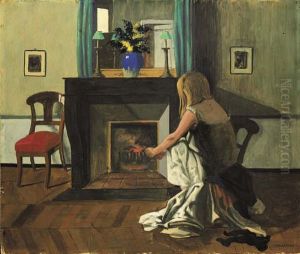 Interieur, femme en chemise