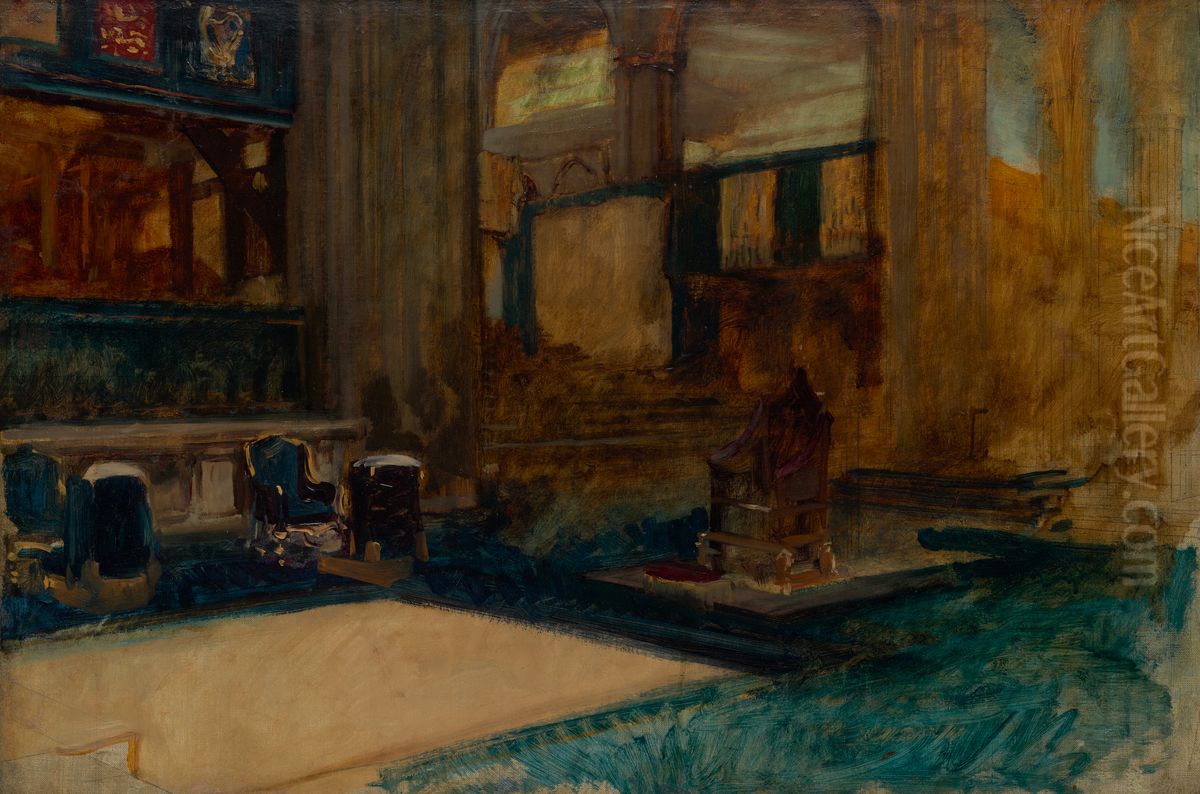 The Coronation of Edward VII, study of Westminster Abbey Interior Oil Painting by Edwin Austin Abbey