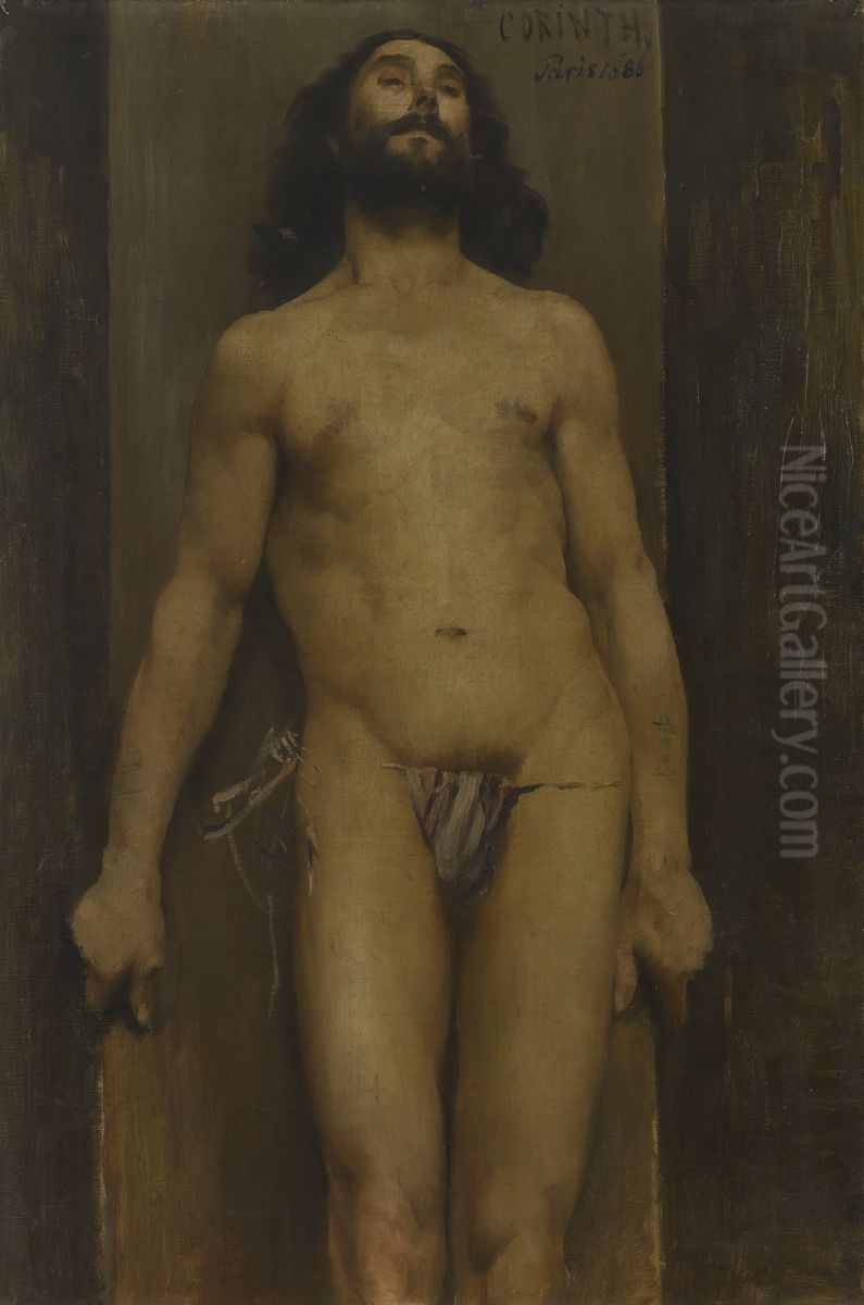 Mannlicher Akt Oil Painting by Lovis (Franz Heinrich Louis) Corinth