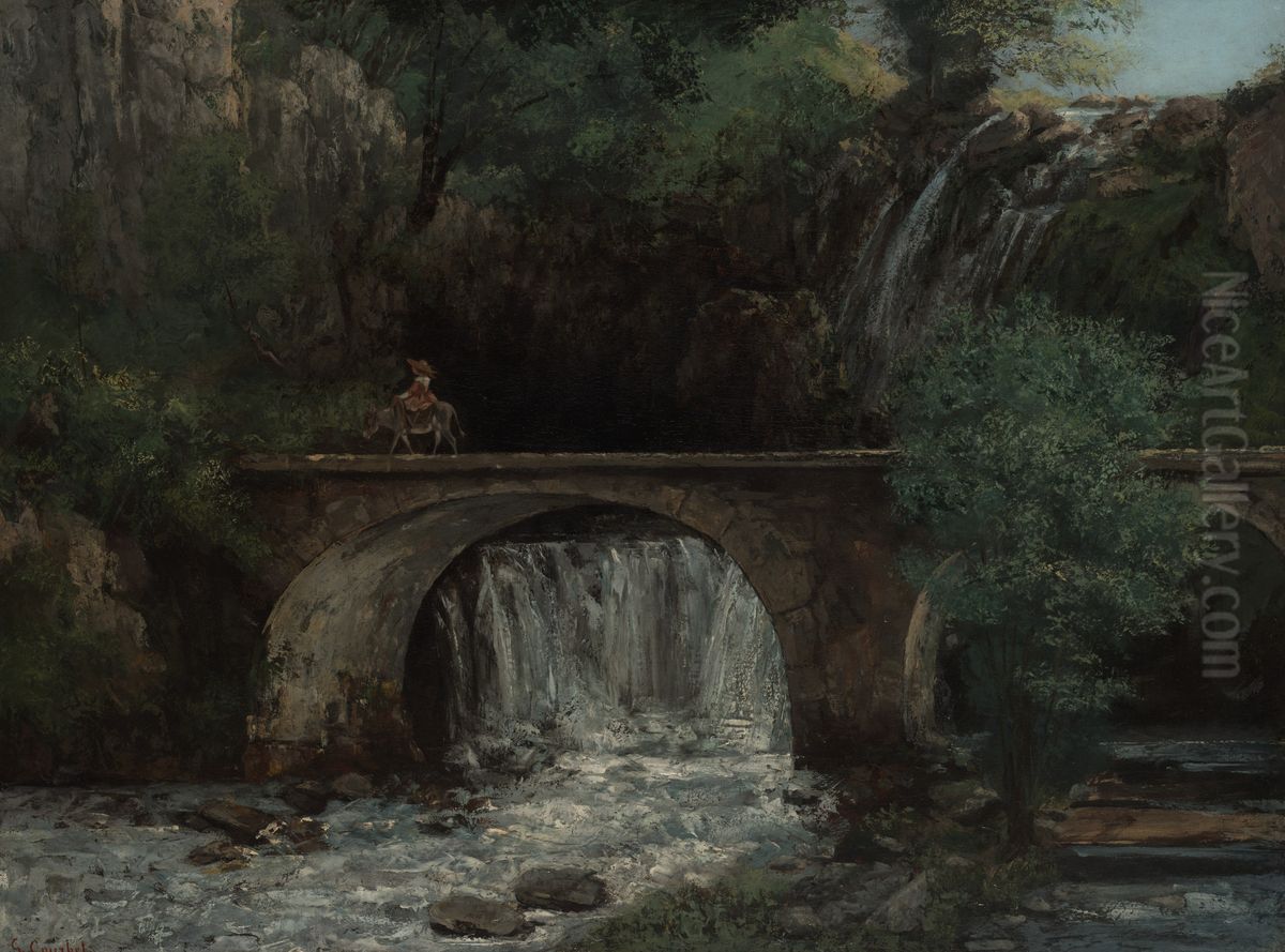 The Great Bridge Oil Painting by Gustave Courbet