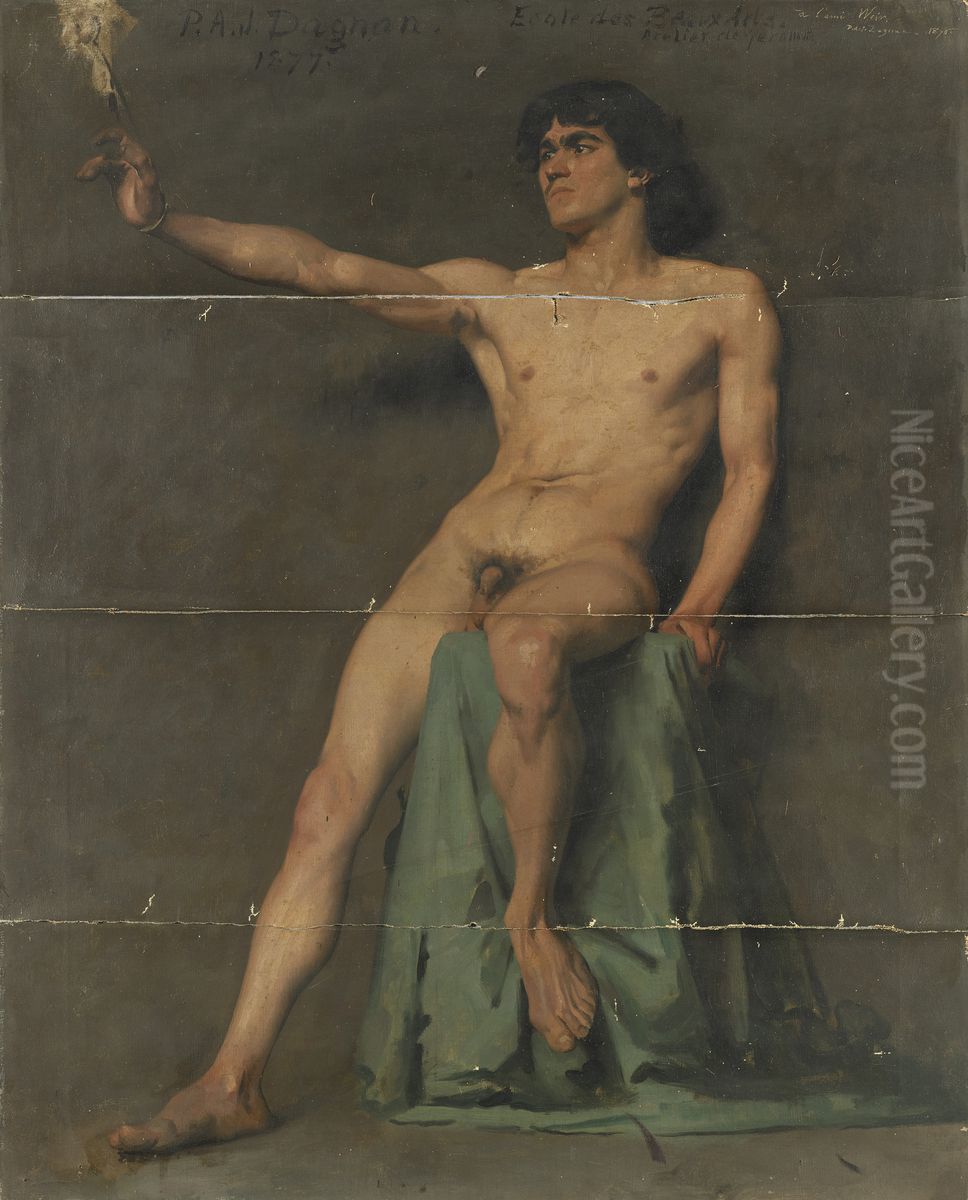 Male Nude Study Oil Painting by Pascal Dagnan-Bouveret