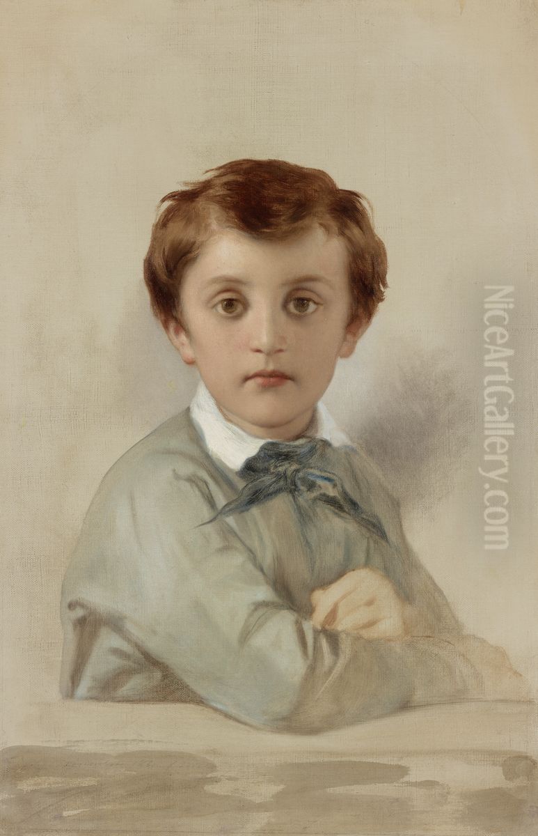 Portrait of Philippe-Gregoire Delaroche, the Artist's Younger Son Oil Painting by Paul Delaroche