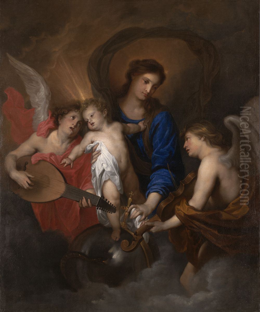 Virgin and Child with Music-Making Angels Oil Painting by Sir Anthony Van Dyck