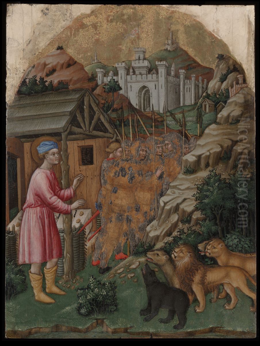 The Flight of the Soldiers Sent to Capture Saint Mamas Oil Painting by Francesco De' Franceschi