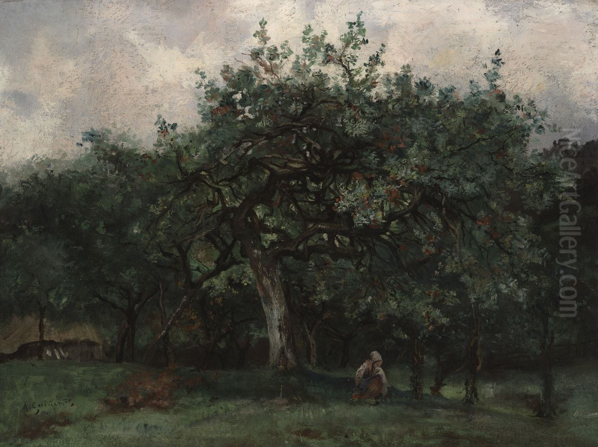 Landscape with Little Girl Oil Painting by Antoine Guillemet