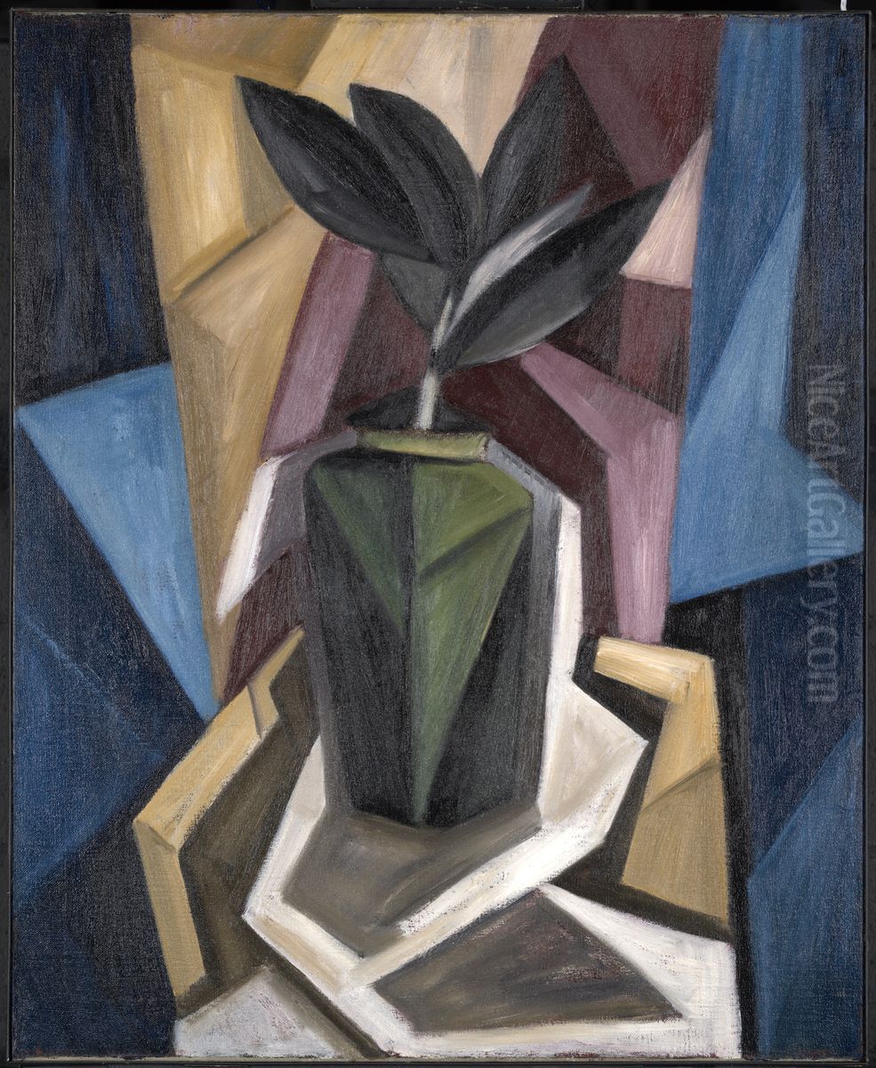 Rubber Plant Oil Painting by Marsden Hartley
