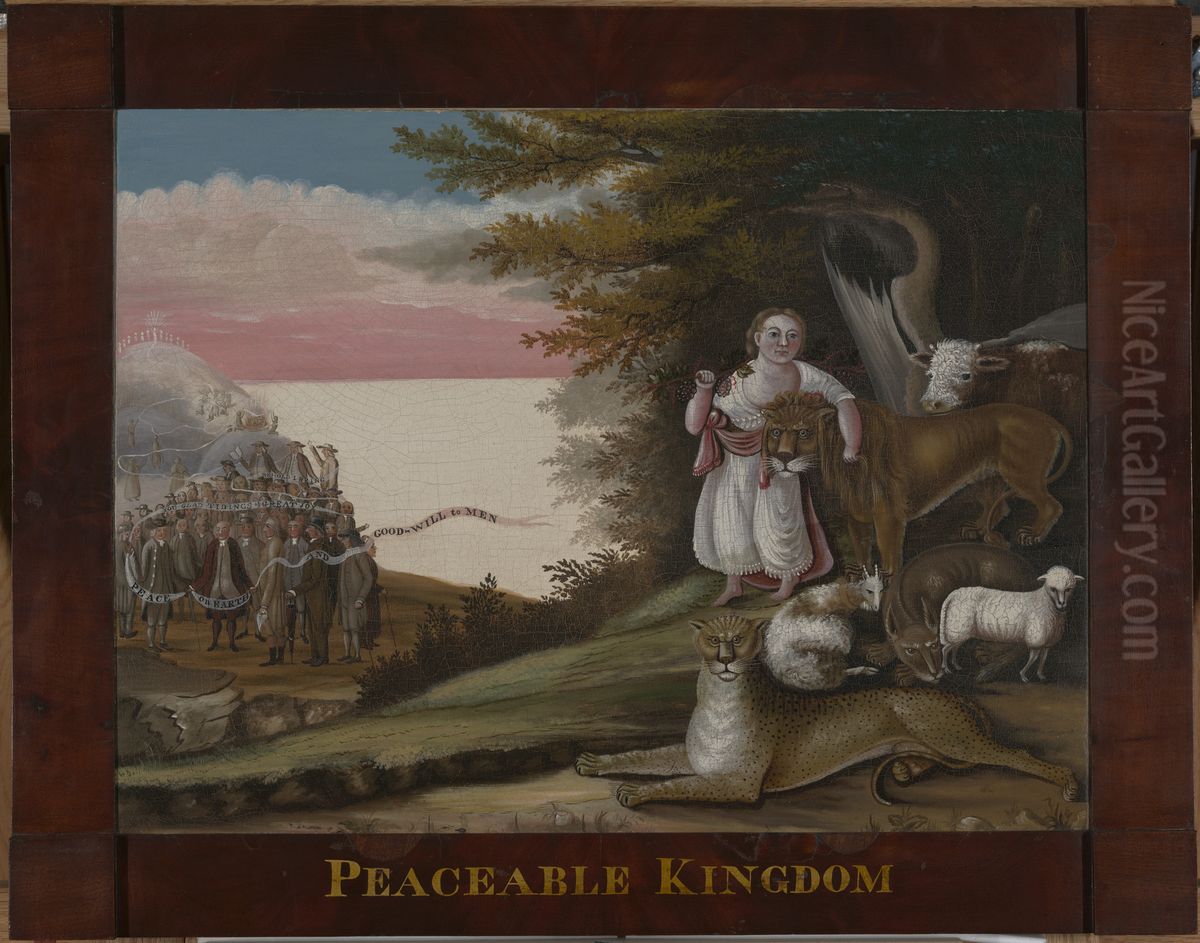 The Peaceable Kingdom Oil Painting by Edward Hicks