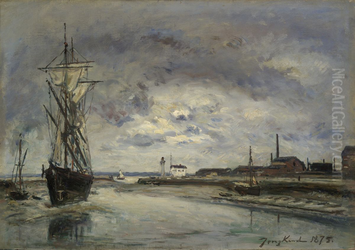 The Port of Honfleur Oil Painting by Johan Jongkind