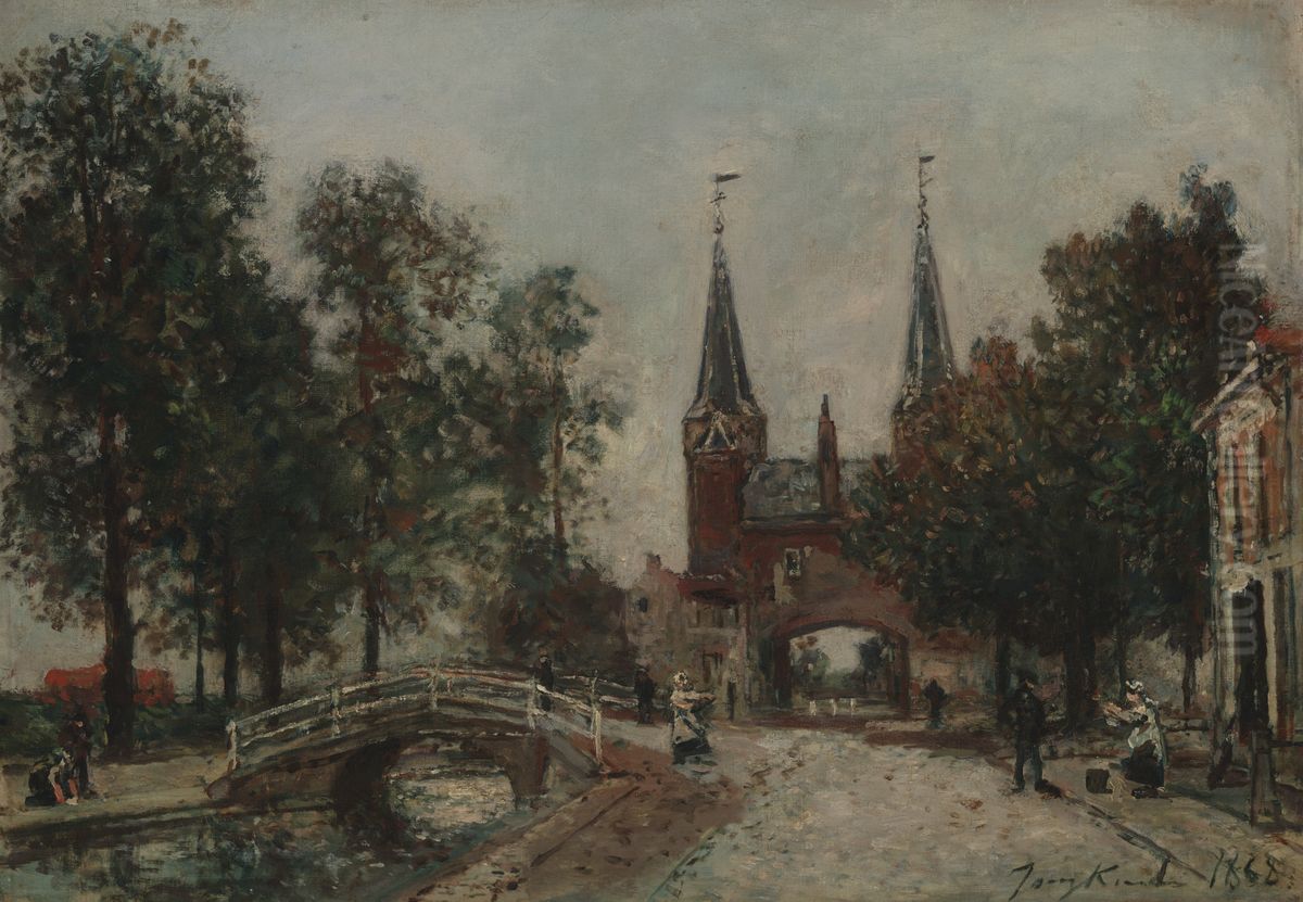Scene at Delft Oil Painting by Johan Jongkind
