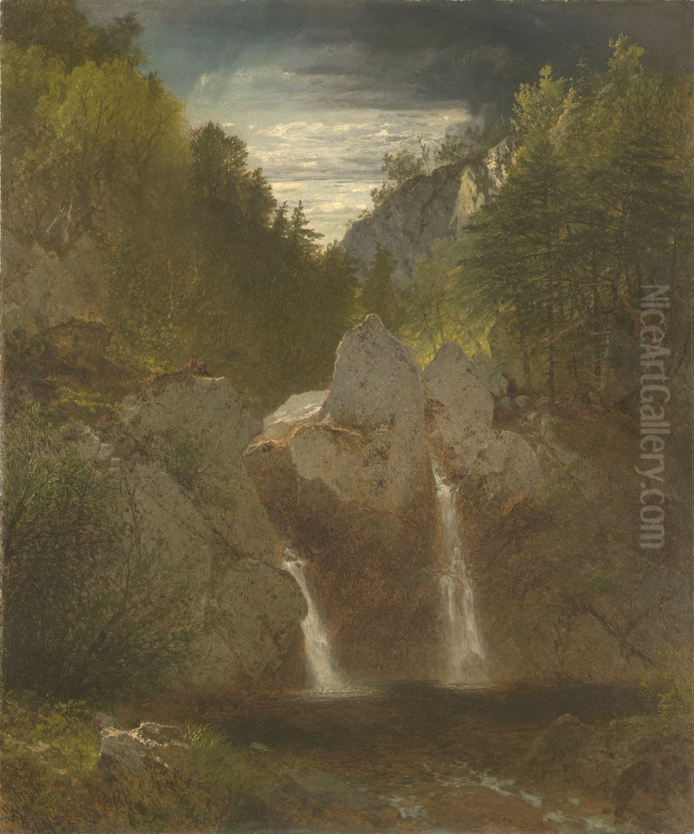 Rocky Pool, Bash-Bish Fall Oil Painting by John Frederick Kensett