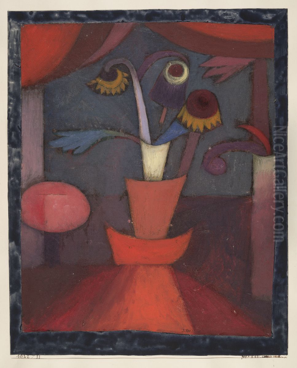 Autumn Flower Oil Painting by Paul Klee