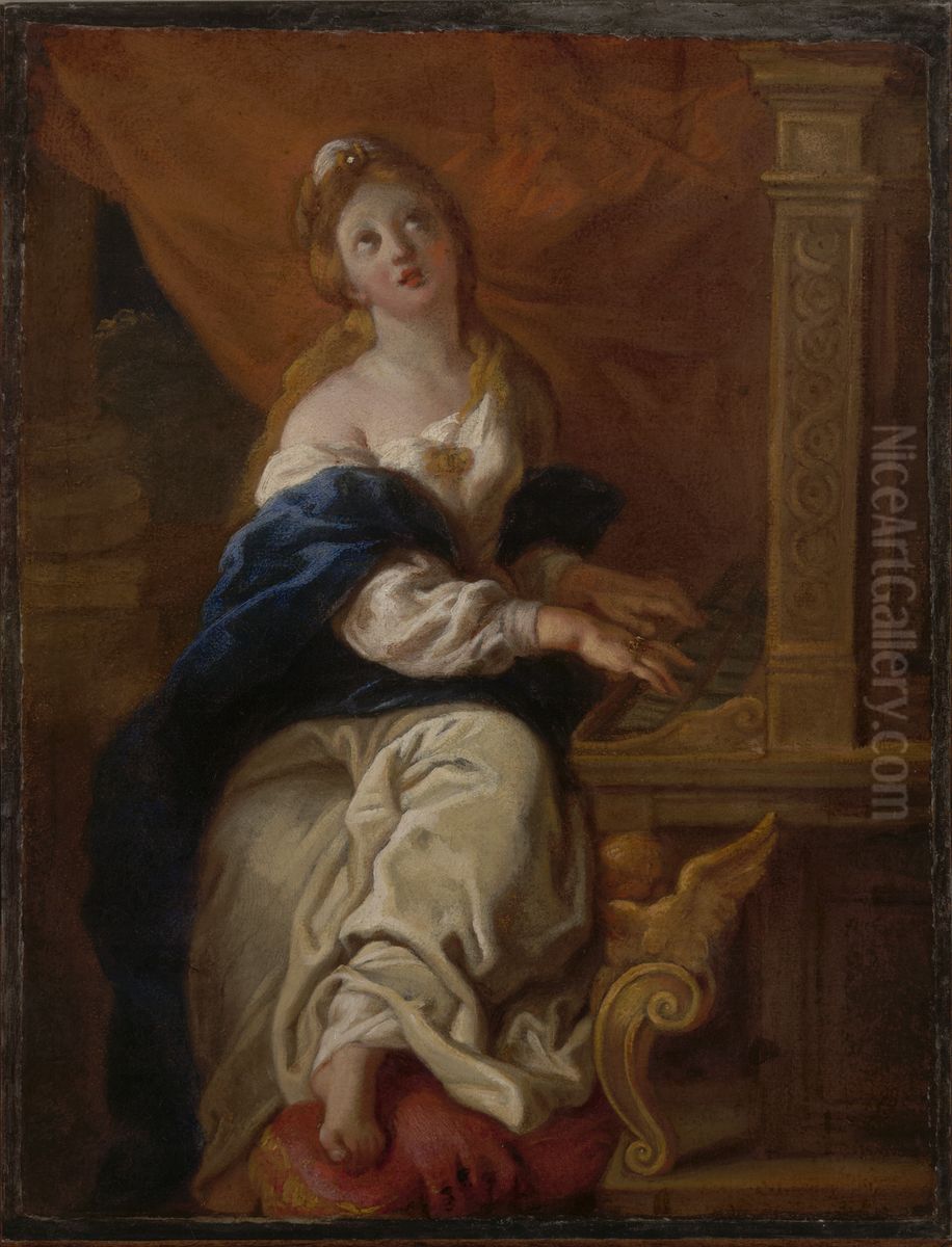Saint Cecilia Oil Painting by Charles de La Fosse