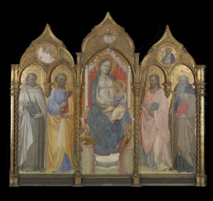 Virgin and Child Enthroned with Saint