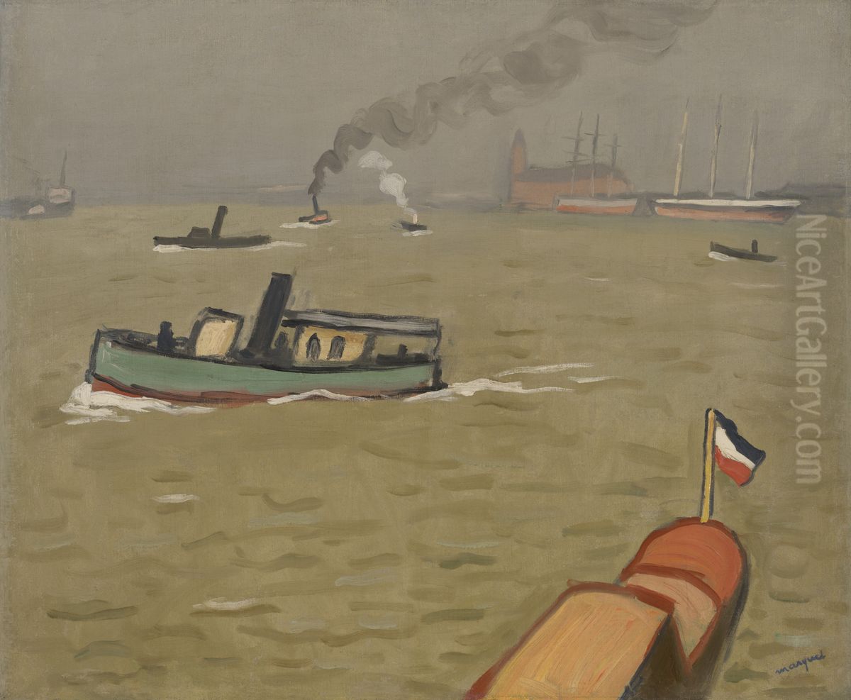 Vedette in Hamburg Oil Painting by Albert Marquet