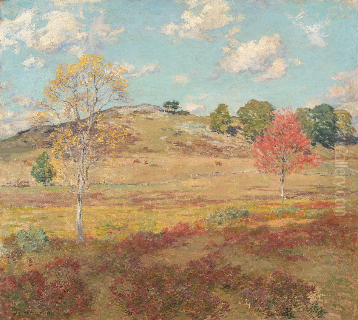 Early Autumn Oil Painting by Willard Metcalf