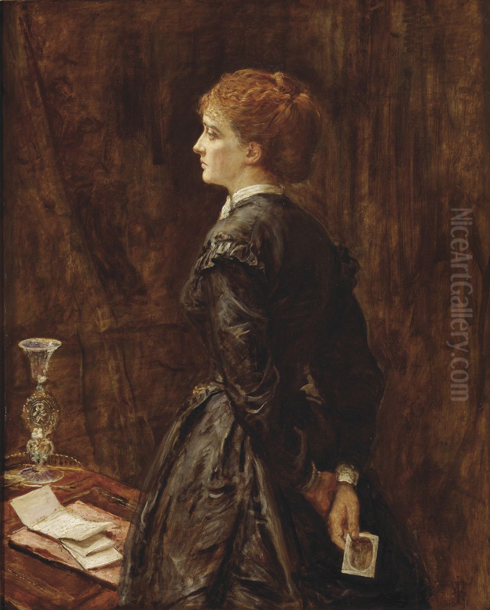 Yes or No? Oil Painting by Sir John Everett Millais