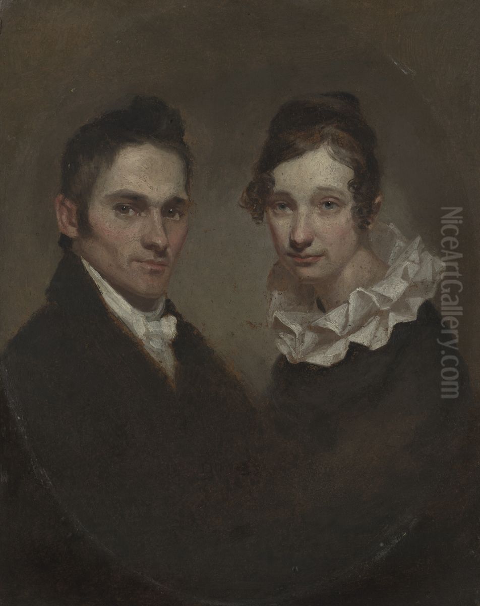 Reverend (1789-1869) and Mrs. Hiram Bingham (Sybil Mosely, d. 1848) Oil Painting by Samuel Finley Breese Morse