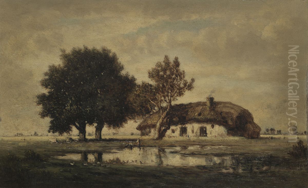 Landscape with Cottage Oil Painting by Gilbert Davis Munger