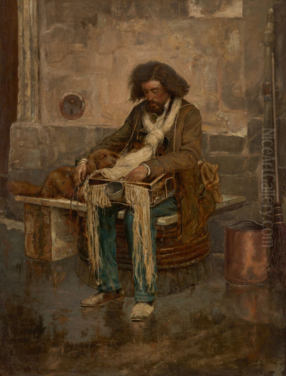 The Blind Man of Paris Oil Painting by Thomas Satterwhite Noble