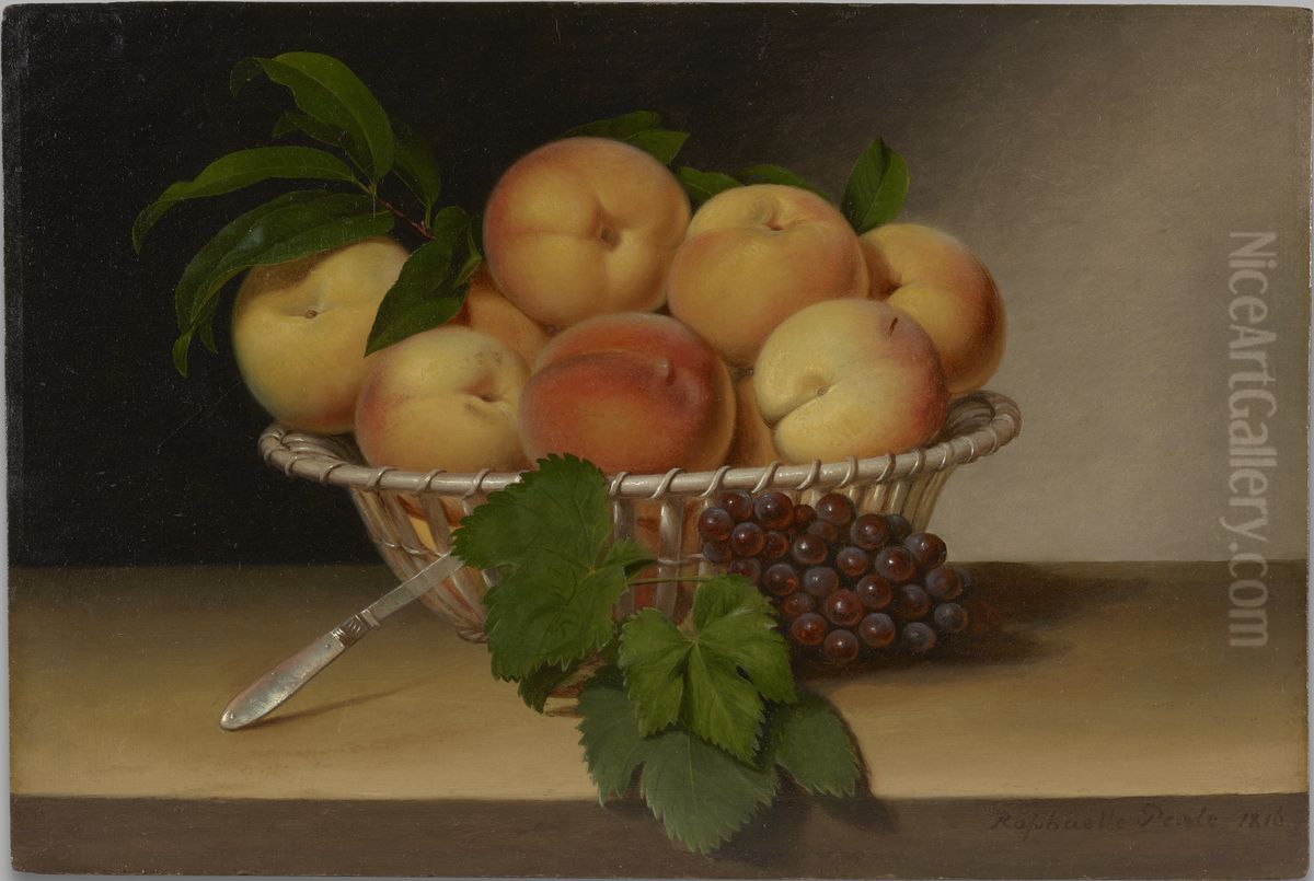 Nature morte au panier de peches Oil Painting by Raphaelle Peale