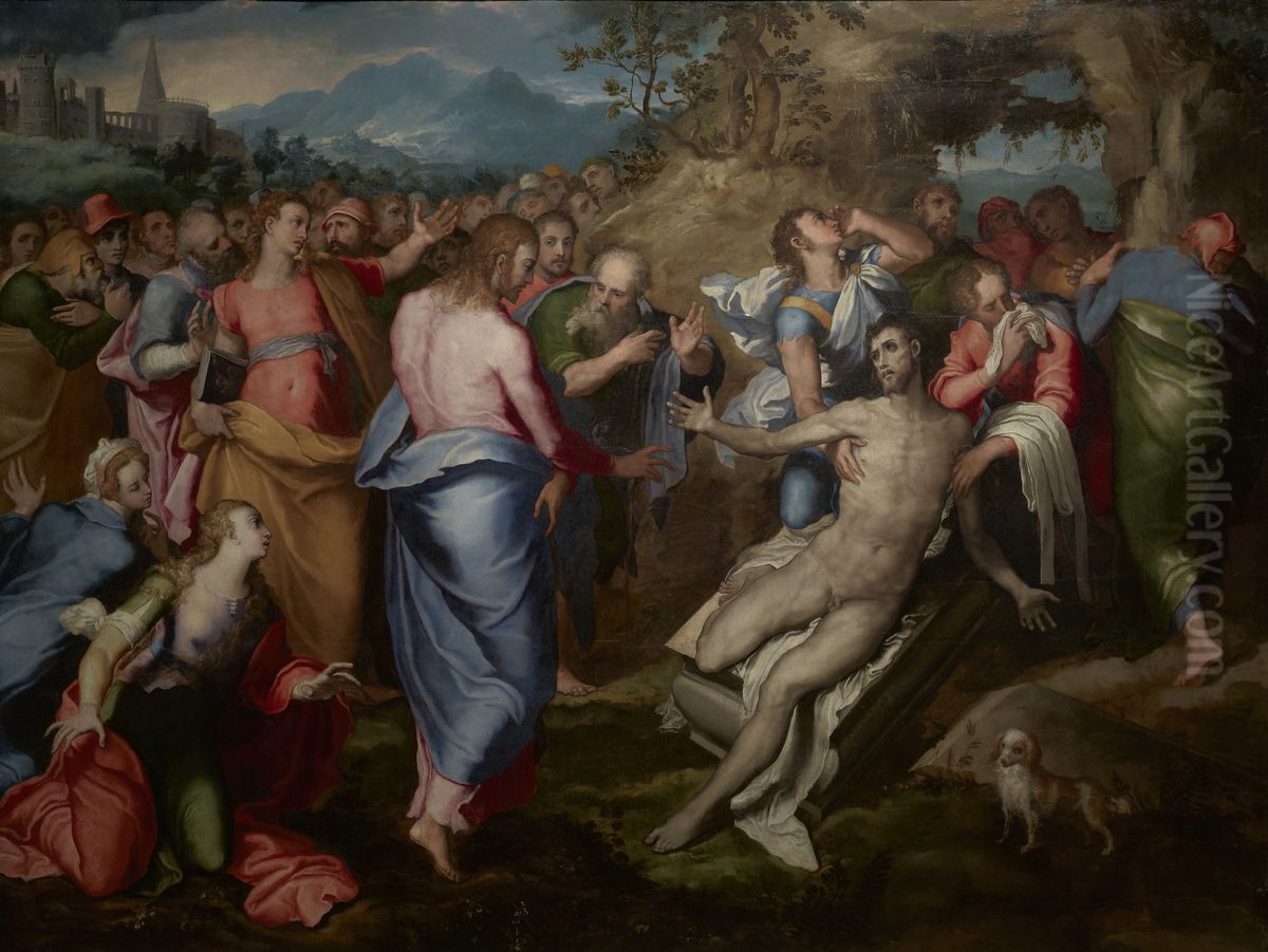 The Resurrection of Lazarus Oil Painting by Marco Pino