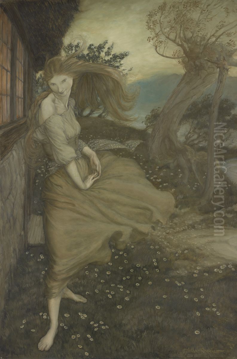 Undine at the Window Oil Painting by Arthur Rackham