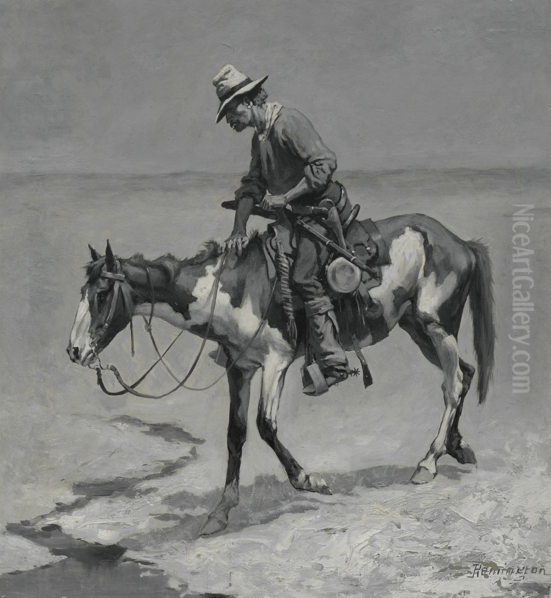 A Texas Pony Oil Painting by Frederic Remington