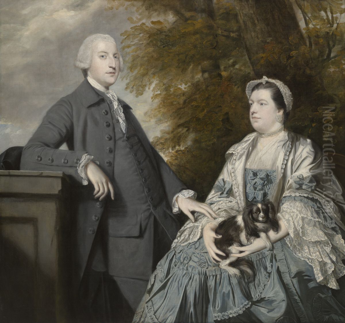 Portrait of Mr. and Mrs. Godfrey Wentworth Oil Painting by Of Sir Joshua Reynolds