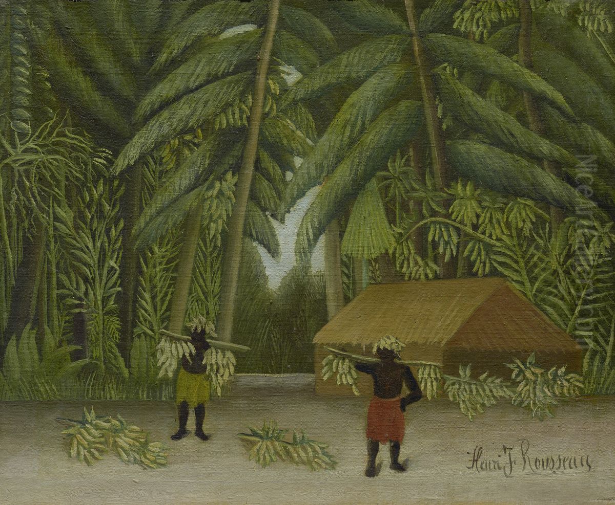 Banana Harvest Oil Painting by Henri Julien Rousseau