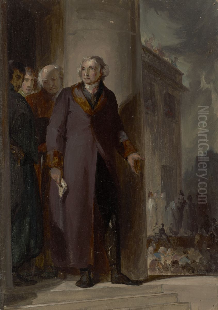 Thomas Jefferson (1743-1826), LL.D. 1786 Oil Painting by Thomas Sully