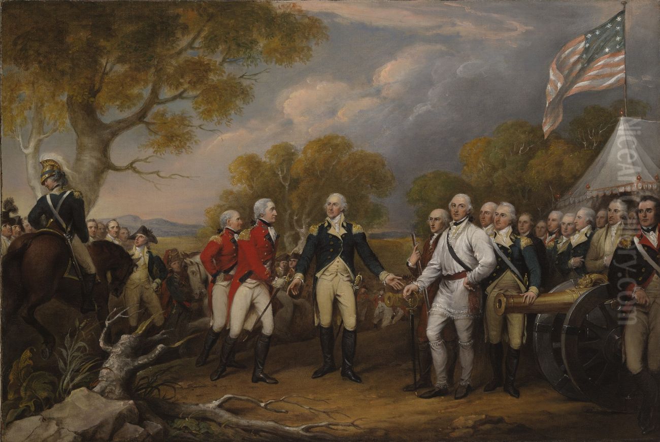 The Surrender of General Burgoyne at Saratoga, October 16, 1777 Oil Painting by John Trumbull