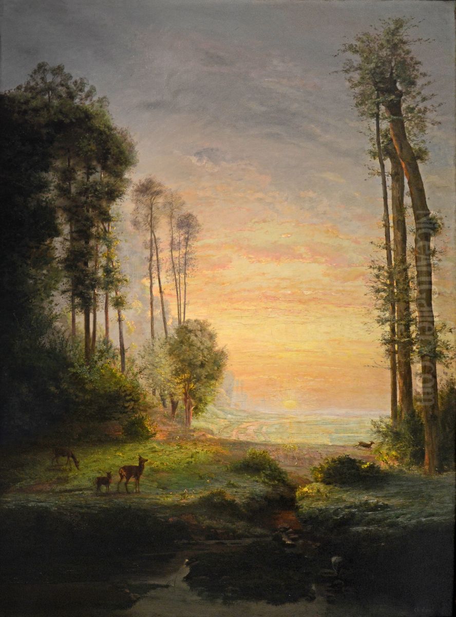The sun drinks the dew Oil Painting by Antoine Chintreuil
