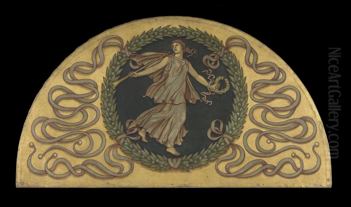 Fame Oil Painting by Elihu Vedder