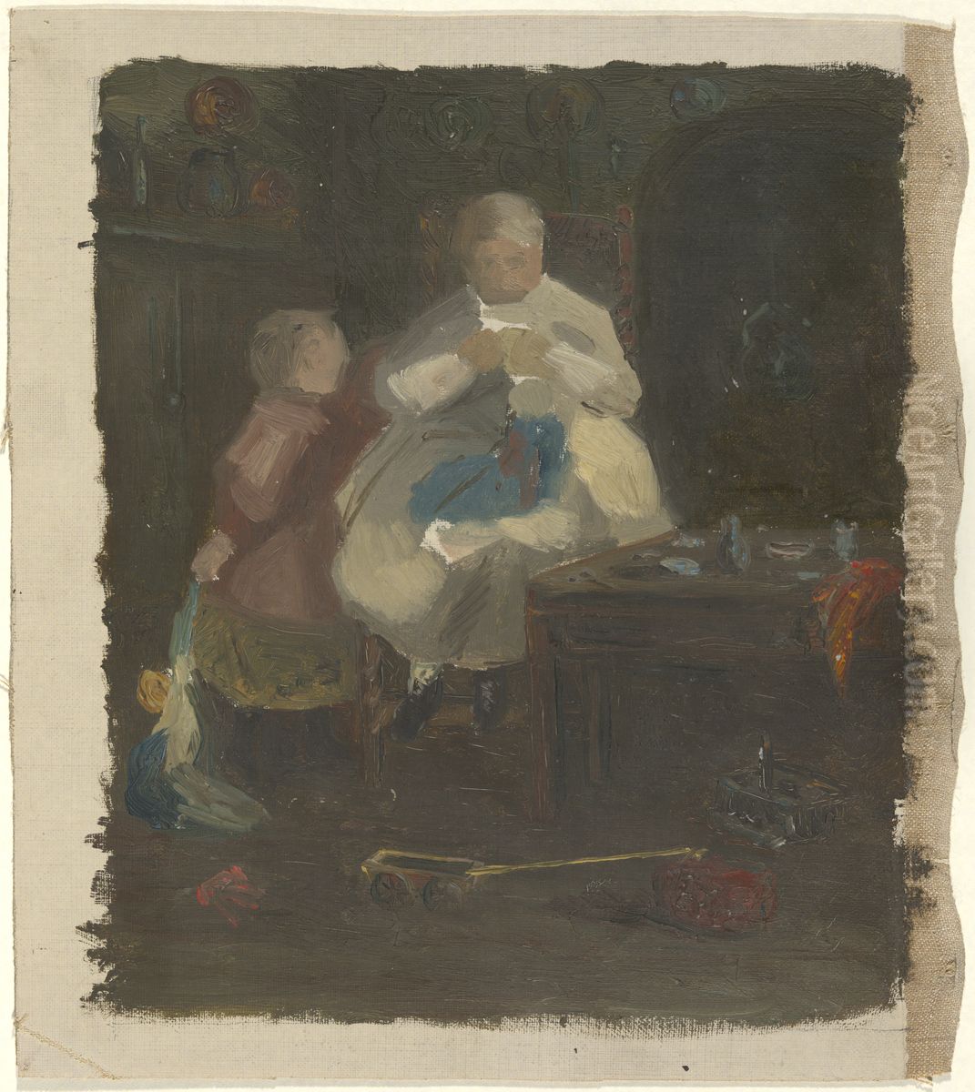 Woman and Child Oil Painting by John Ferguson Weir