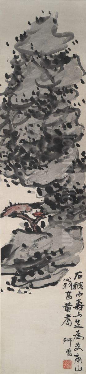 Chrysanthemums Oil Painting by Wu Chang-shuo