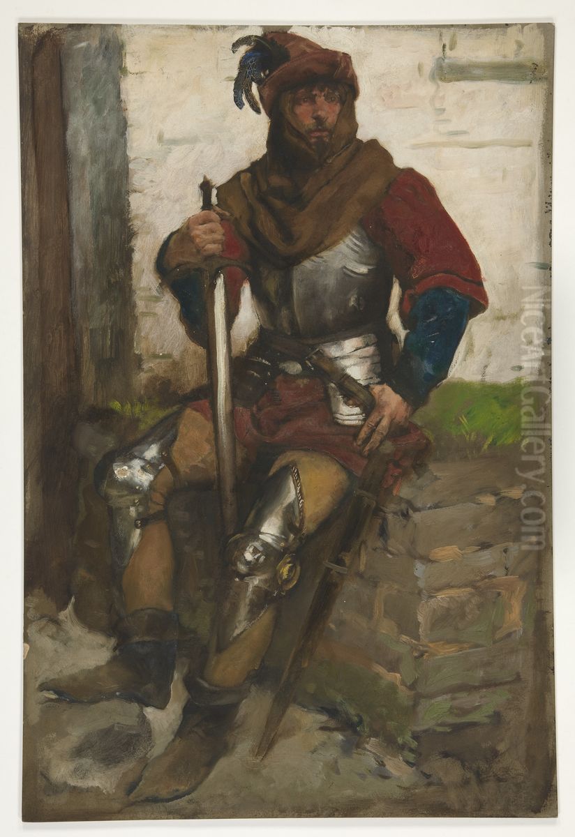 Man in Armor Oil Painting by Edwin Austin Abbey