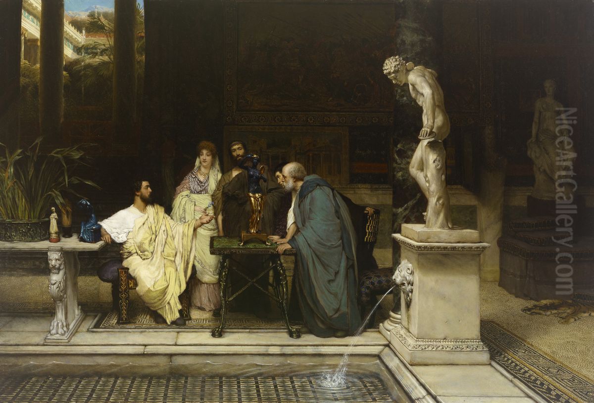 An Art Lover Oil Painting by Lawrence Alma-Tadema